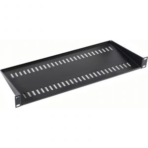 190mm Deep ModemCantilever Vented Shelf 1U - Black