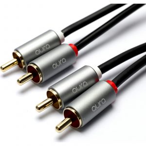 aura Phono Audio Cable Stereo 2x RCA Gold Plated Male-Male